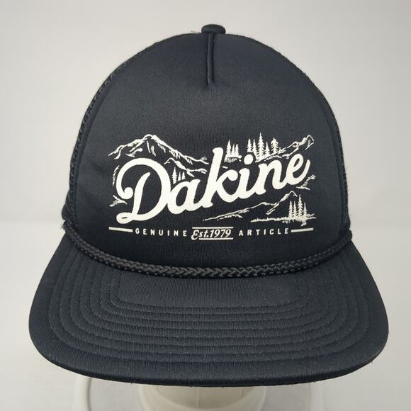Dakine Genuine Article Est. 1979 Trucker Hat Black One Size Mesh Back Rope - Picture 2 of 7